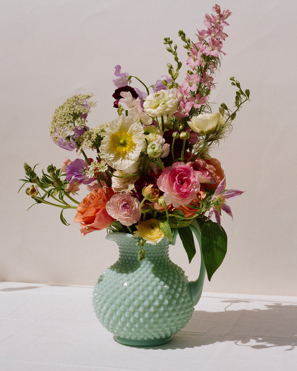 75 Degrees Pitcher green pitcher with studded design