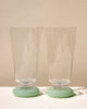 Maison Balzac clear glasses with green base