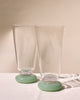 Maison Balzac clear glasses with green base