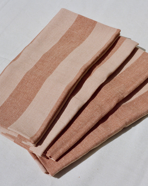 Kim Seybert blush striped napkin set