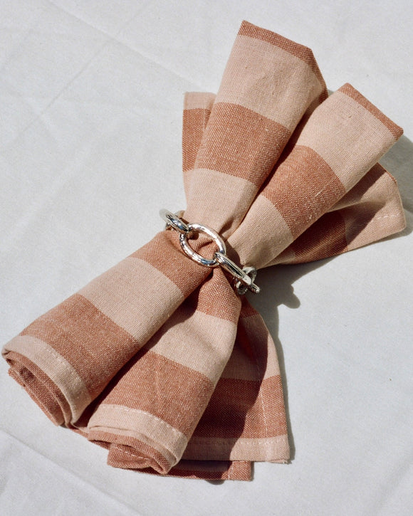 Kim Seybert blush striped napkin set